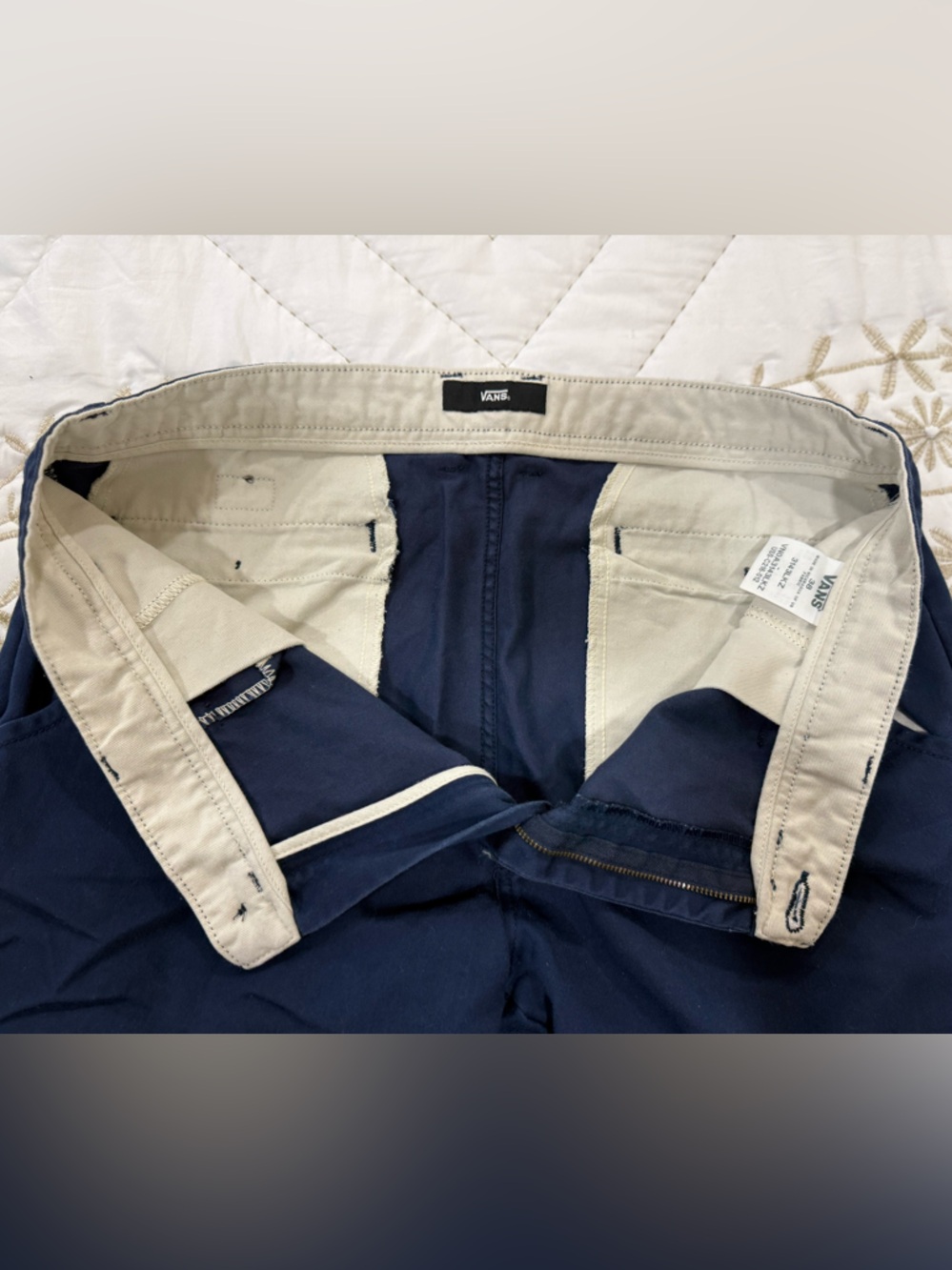 Vans navy chino pants